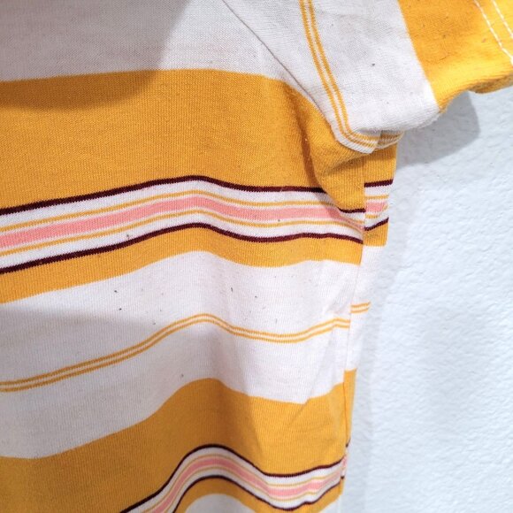 So Favorite Ringer Tee Yellow & White Striped Short Sleeve Shirt Size XXL - Picture 4 of 6